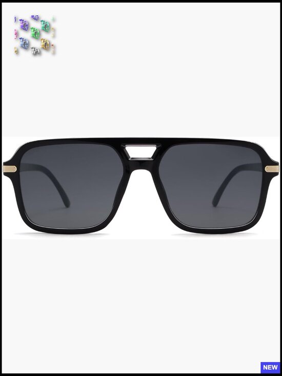 Retro Square Aviator Sunglasses Trendy Vintage UV400 Lightweight Unisex main image 7
